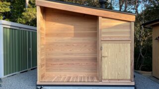 和歌山県にてログBOX3型特注サイズをサウナ棟として設置